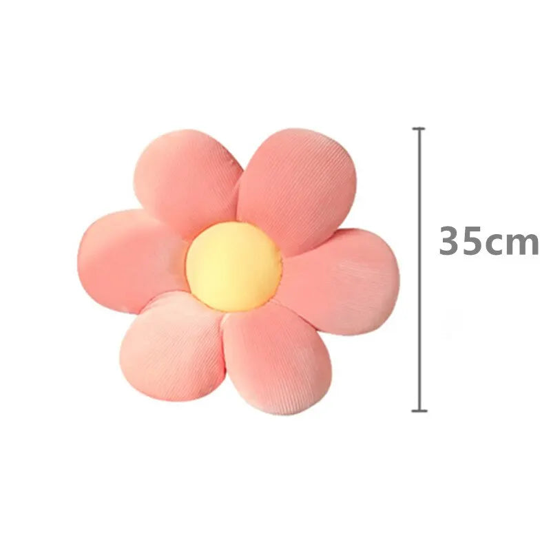 35CM Colorful Flowers Plush Pillow Plant Petal Cushion Stuffed Toys for Girls Baby Home Decor Gift