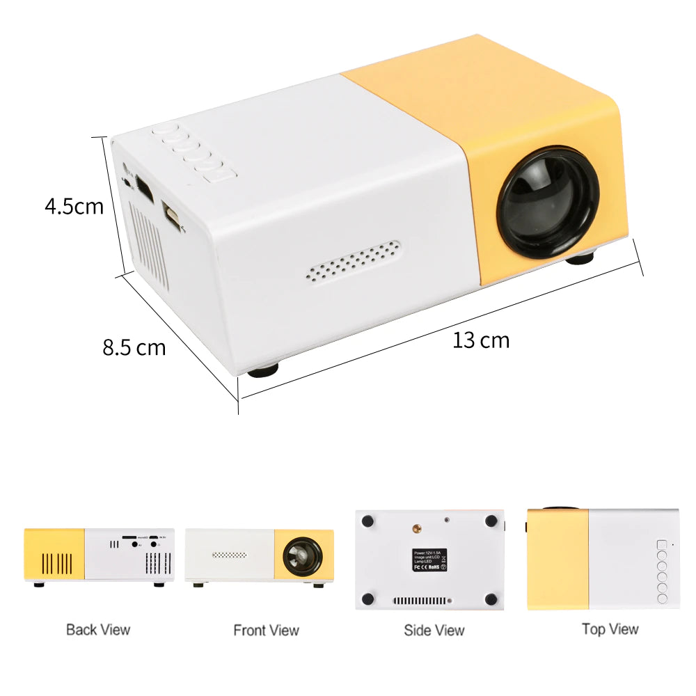 Mini Projector YG300 Pro LED Supported 1080P Full HD Portable Beamer Audio HDMI USB Video Projetor