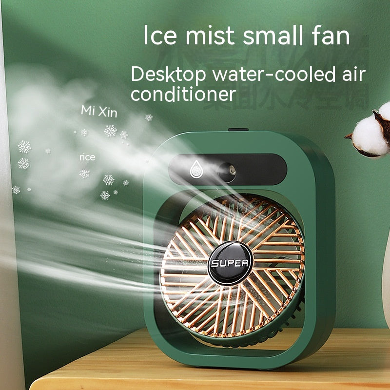 Air Conditioning Fan Desk Misting Fan Air Cooler Cooling USB Rechargeable Humidifier Portable Spray Fan with 3 Wind Speeds for Home