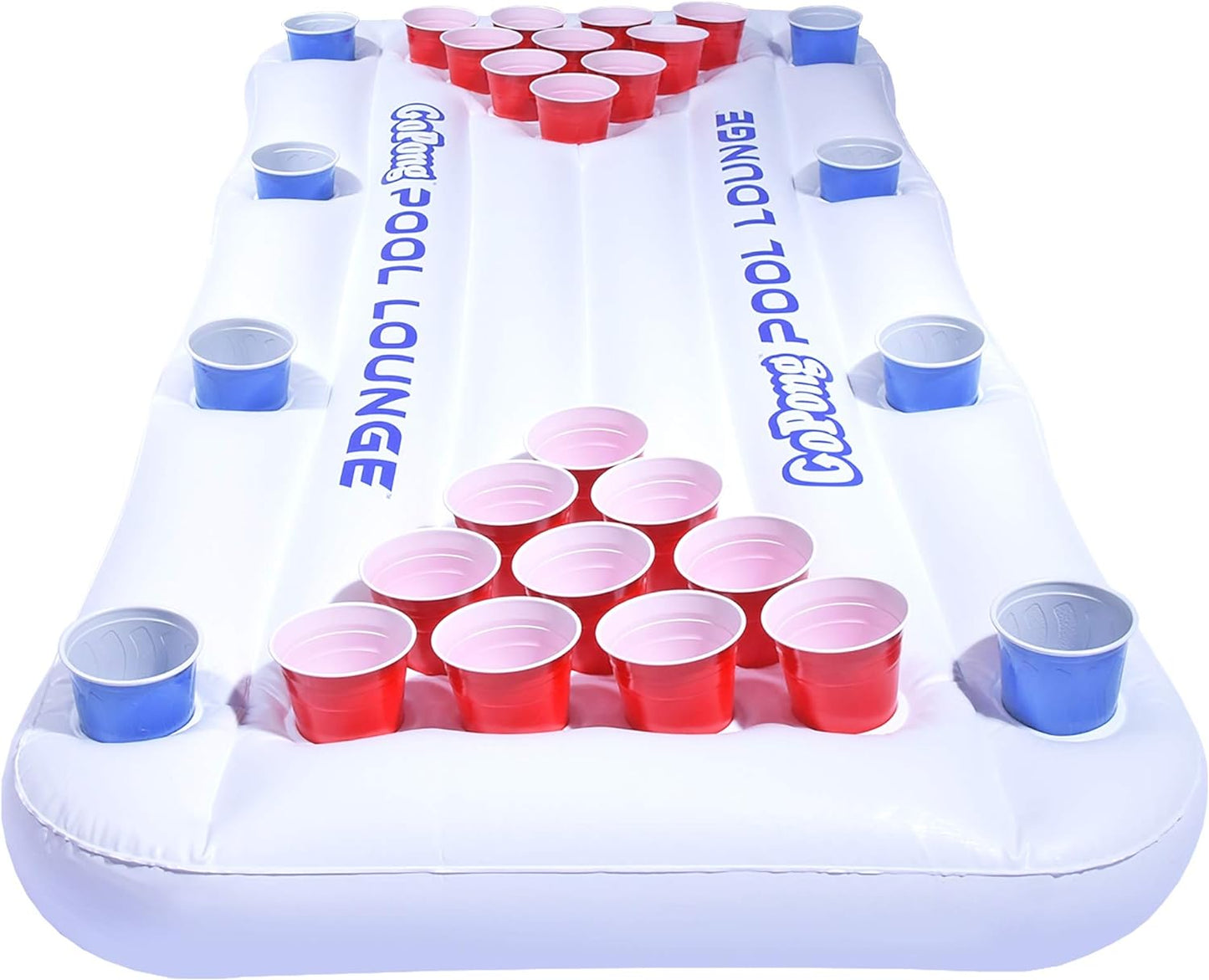 Pool Lounge Beer Pong Inflatable with Social Floating, White