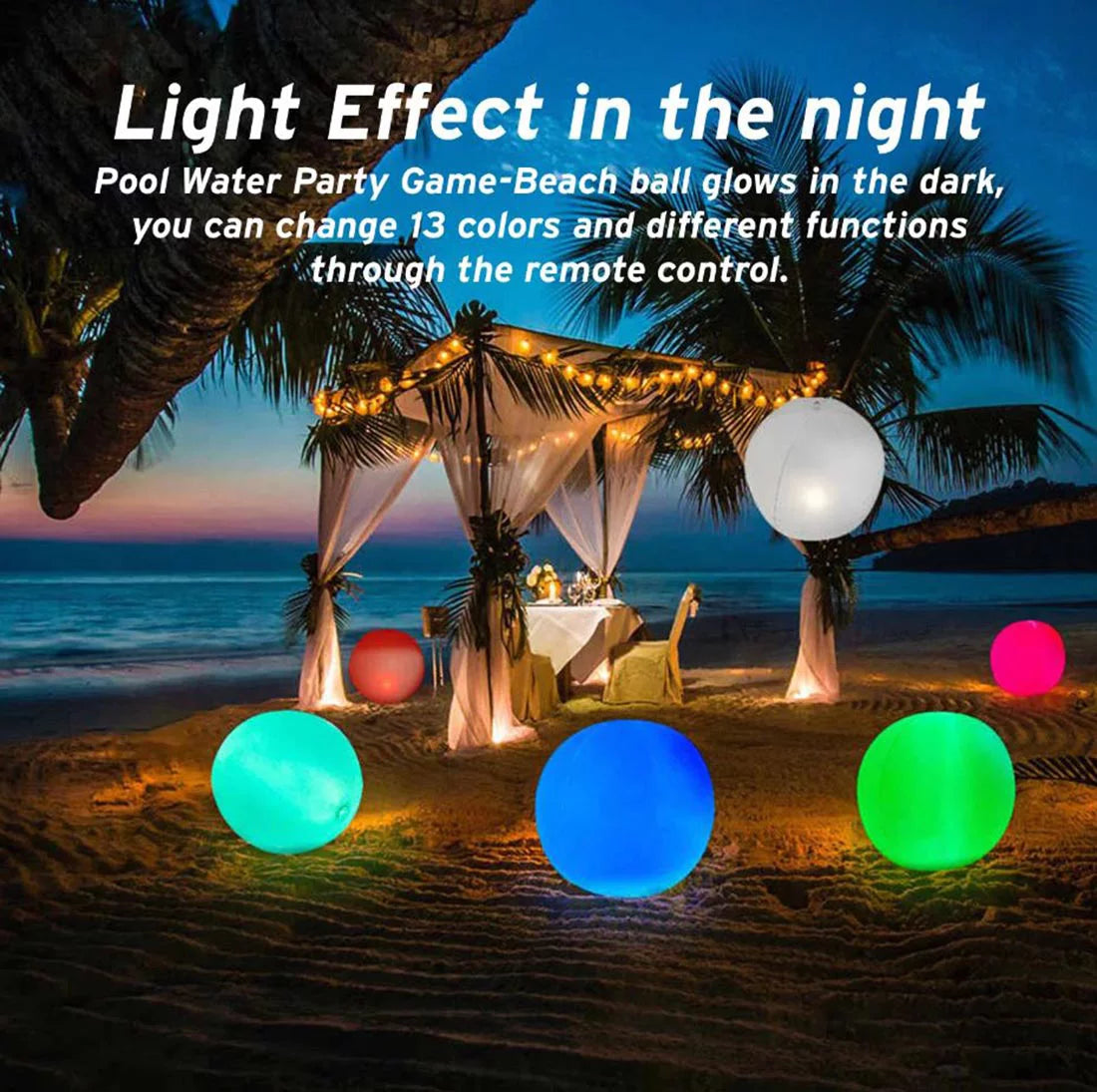 LED Beach Ball 16 Color Changing Lights Seen on Love Island