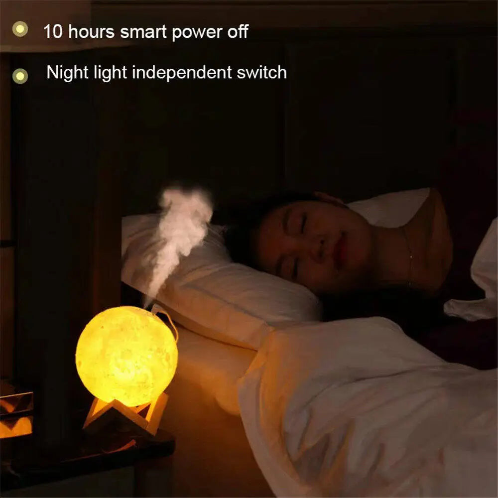 Moon Air Diffuser 880ML Aroma Spreader Ultrasonic Portable Air Humidifier USB Air Shooter Full Moon Light Night Home Decor